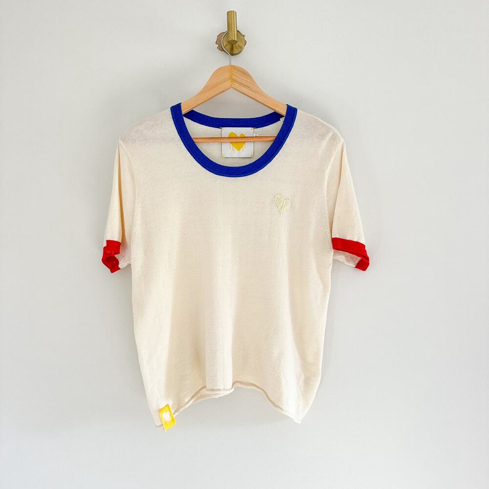 Cream and Red Women's Sweater - Kerri Rosenthal